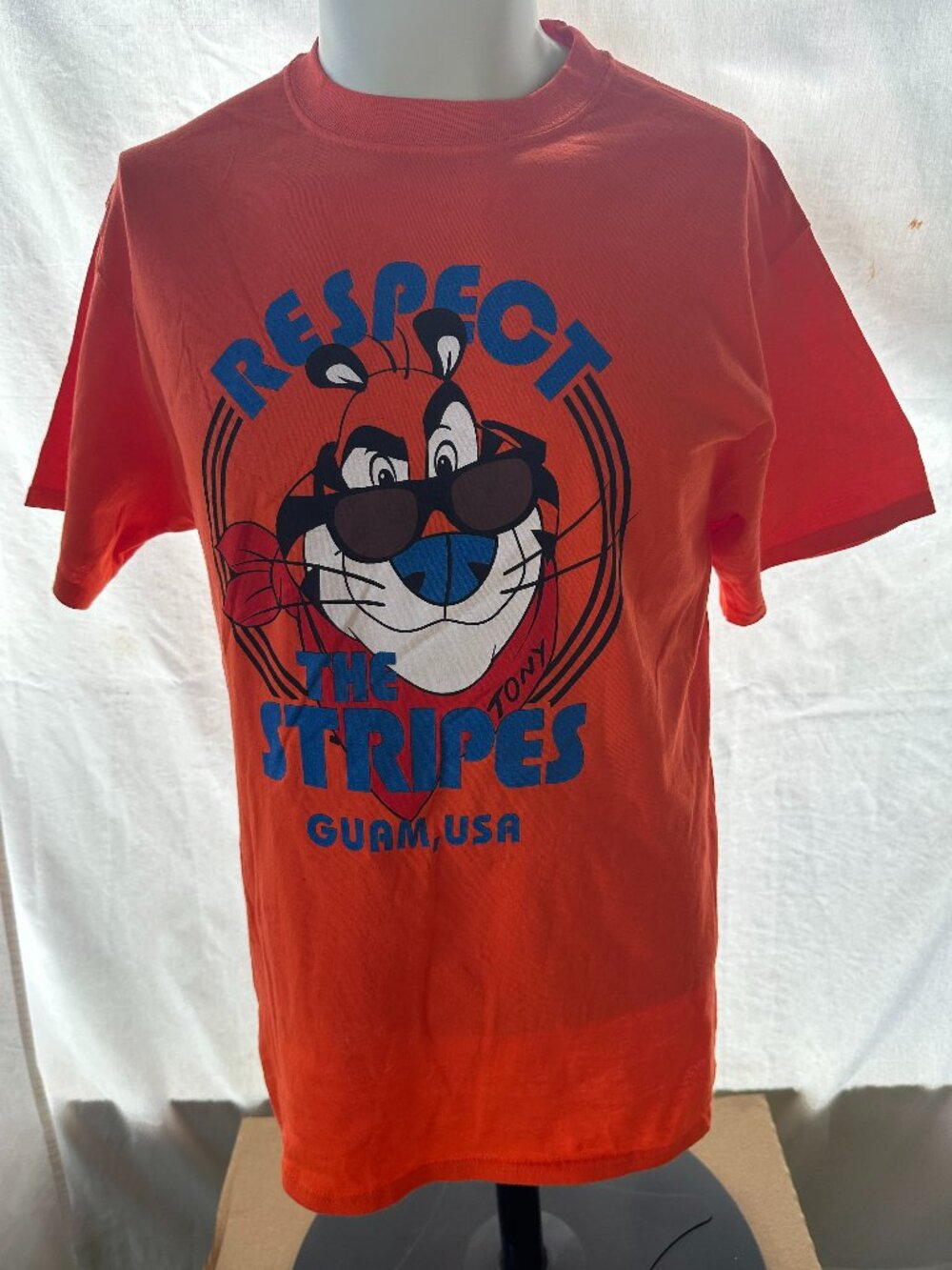 Respect the Stripes Guam USA Men's Orange T Shirt Size Medium Port & Company